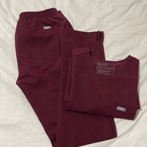 Burgundy Figs Scrub Set XXS/XS